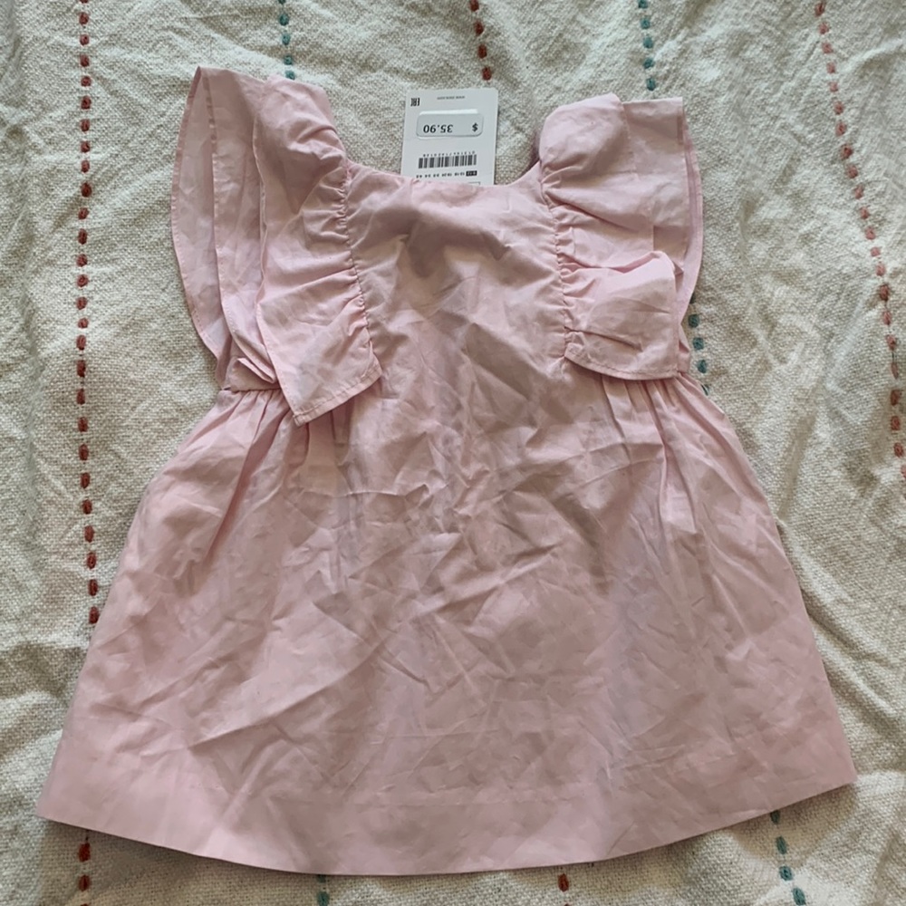 Zara pink ruffle dress